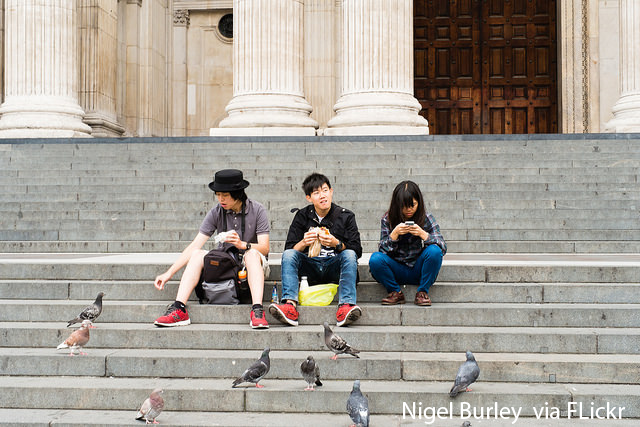 Employees taking a lunch break