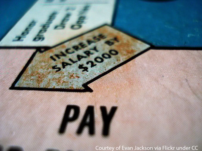 A salary image with arrows