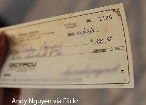 A paycheck to a salaried employee