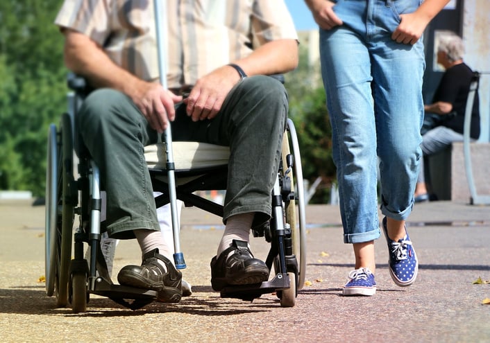 A wheelchair disabled man 